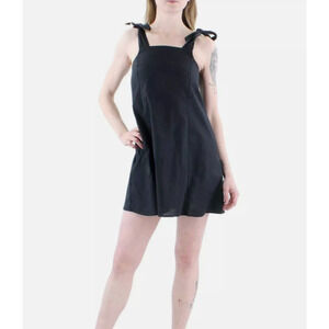 And Now This Womens Black Tie Shoulder Mini Summer Sundress S Pockets Summer